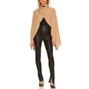 Autumn Cashmere Hybrid Rib Cape Tan Sweater Size OS Soft Cozy Quiet Luxury